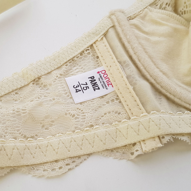 سوتین زنانه پانیذ مدل فنردار کد 66336 رنگ کرم - تصویر 4