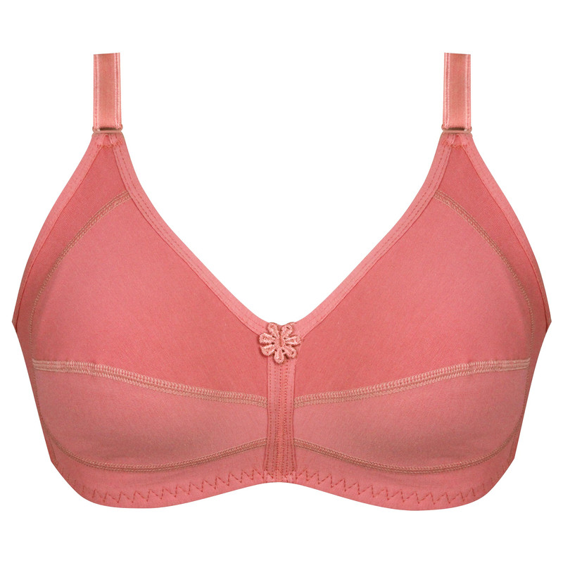 سوتین زنانه پانیذ مدل بدون فنر نخی کد 66318 رنگ کالباسی