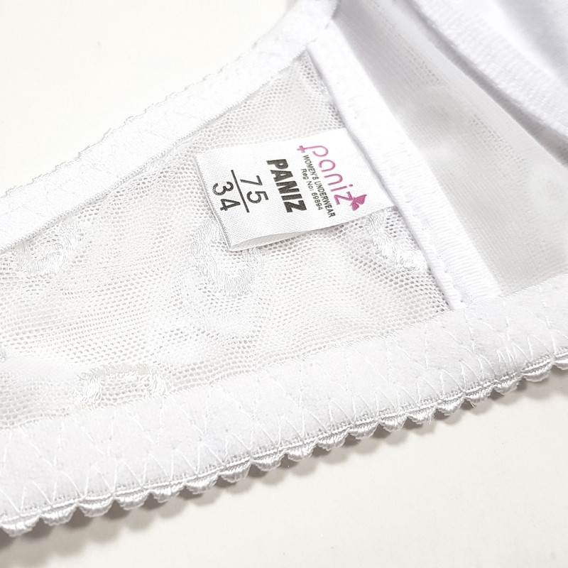 سوتین زنانه پانیذ مدل فنردار کد 66338 رنگ سفید - تصویر 4