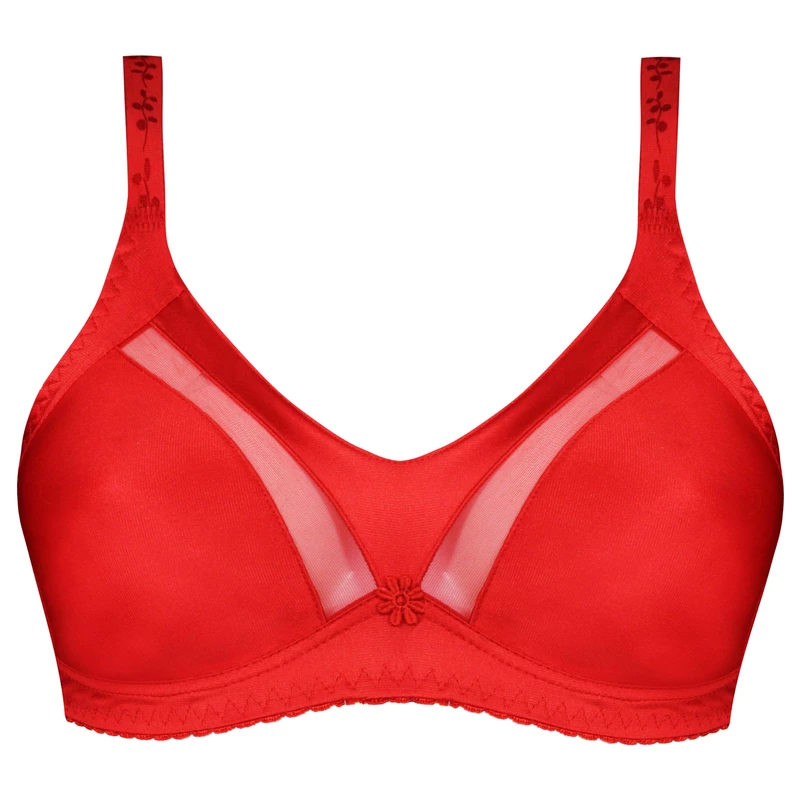 سوتین زنانه پانیذ مدل بدون فنر کد 22202 رنگ قرمز