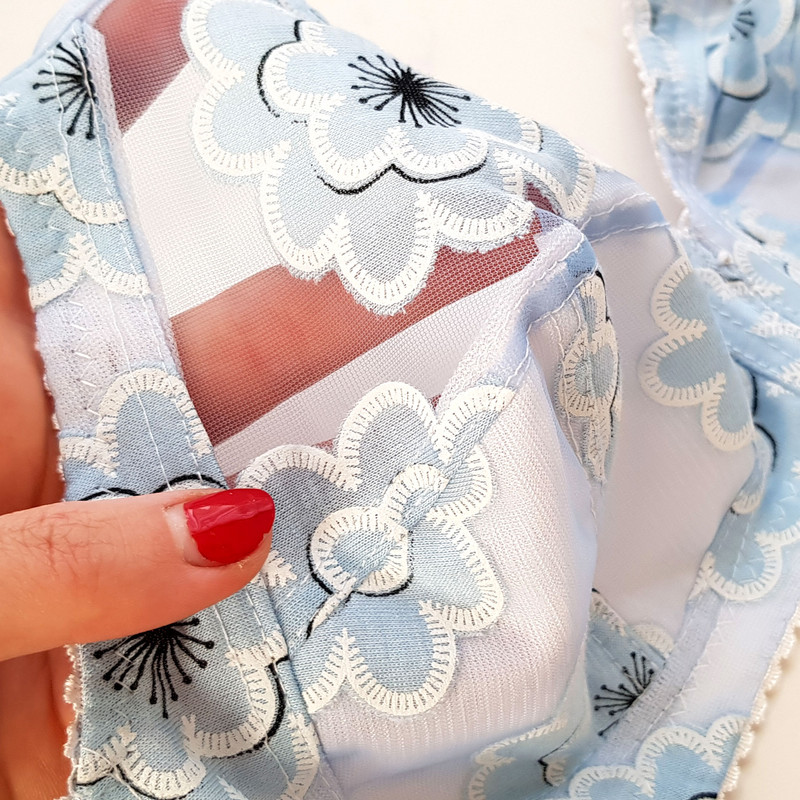 سوتین زنانه پانیذ مدل بدون فنر کد 66508-2 رنگ آبی - تصویر 3