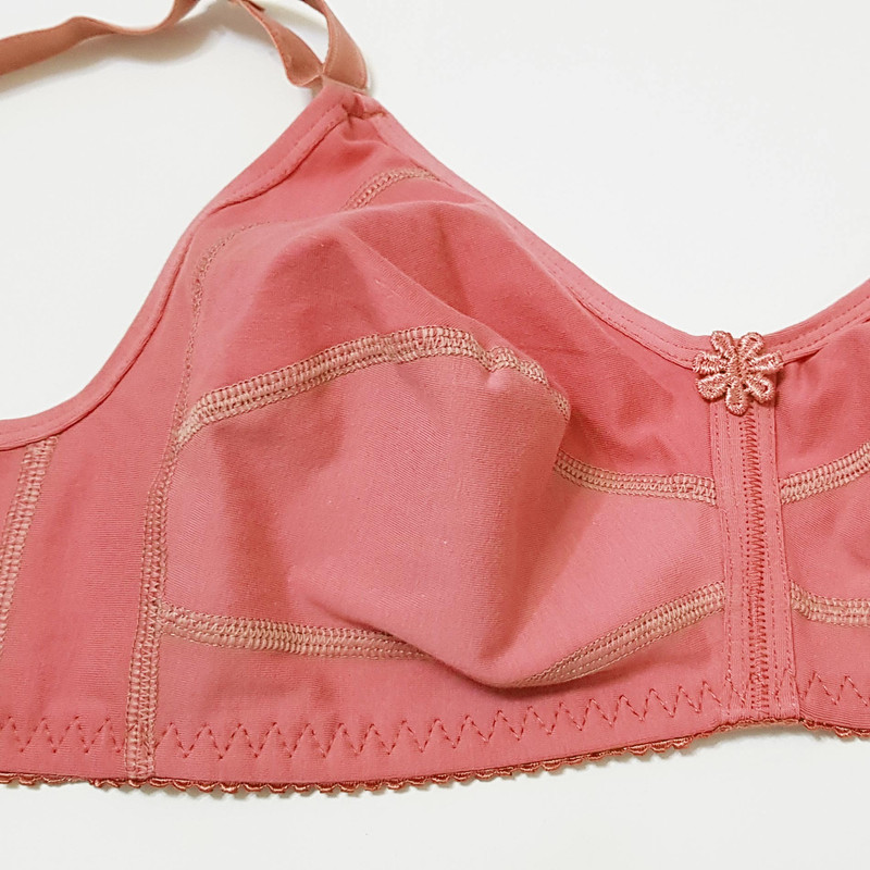 سوتین زنانه پانیذ مدل بدون فنر نخی کد 66318 رنگ کالباسی - تصویر 4