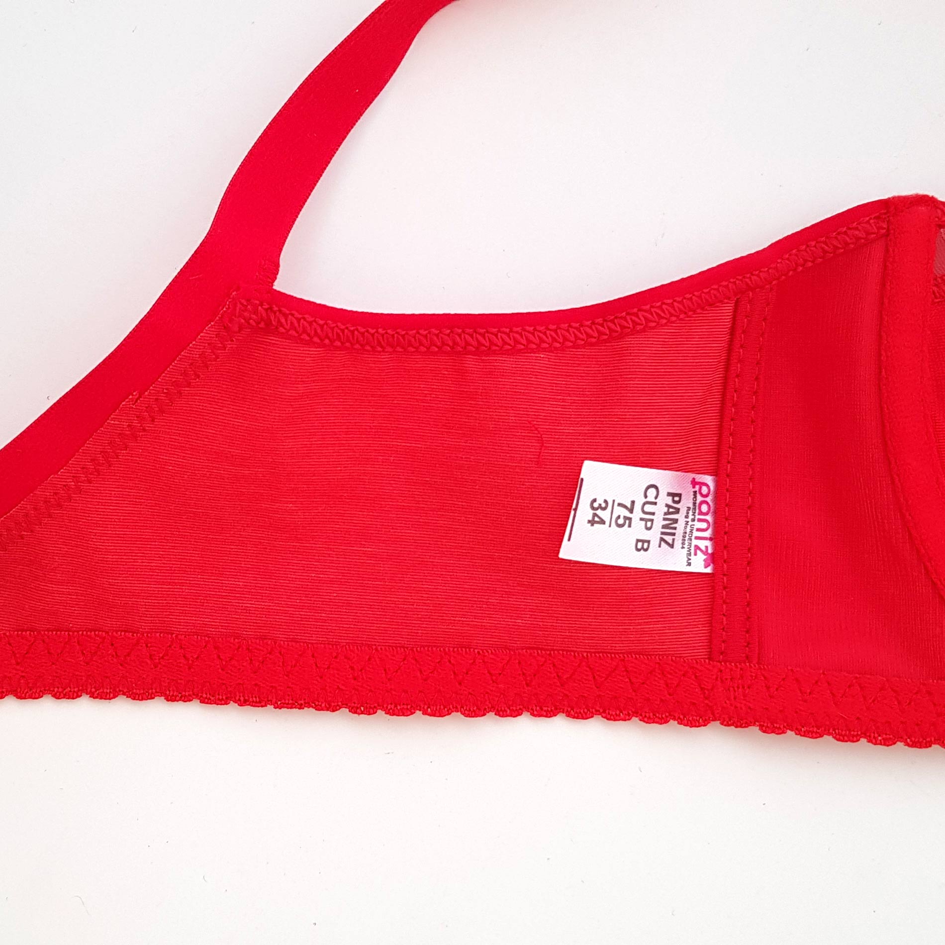 سوتین زنانه پانیذ مدل فنردار کد 22200 رنگ قرمز - تصویر 4