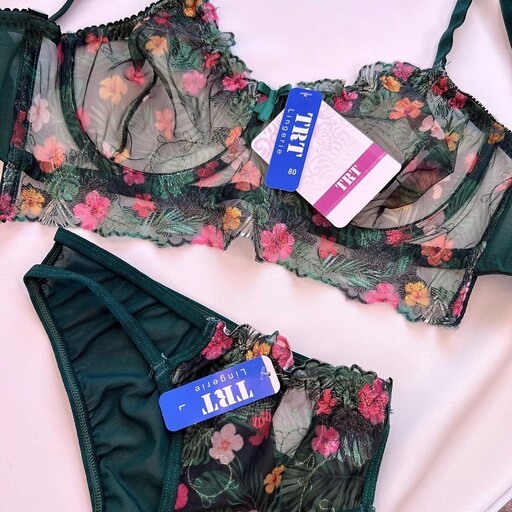 ست شورت و سوتین نیمه بلند TRT تیریتی کد 1166 طرح جنگلی شاین - تصویر 2