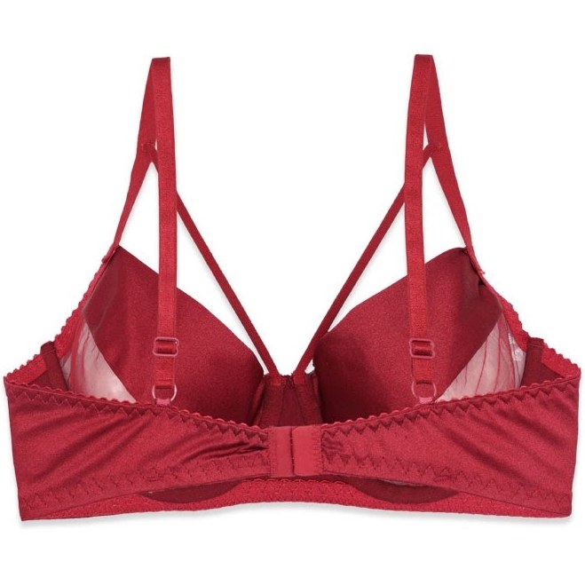 ست شورت و سوتین زنانه تور و پرلون فنردار هارنس دار TRT تیریتی کد 115 طرح ساده زرشکی - تصویر 3