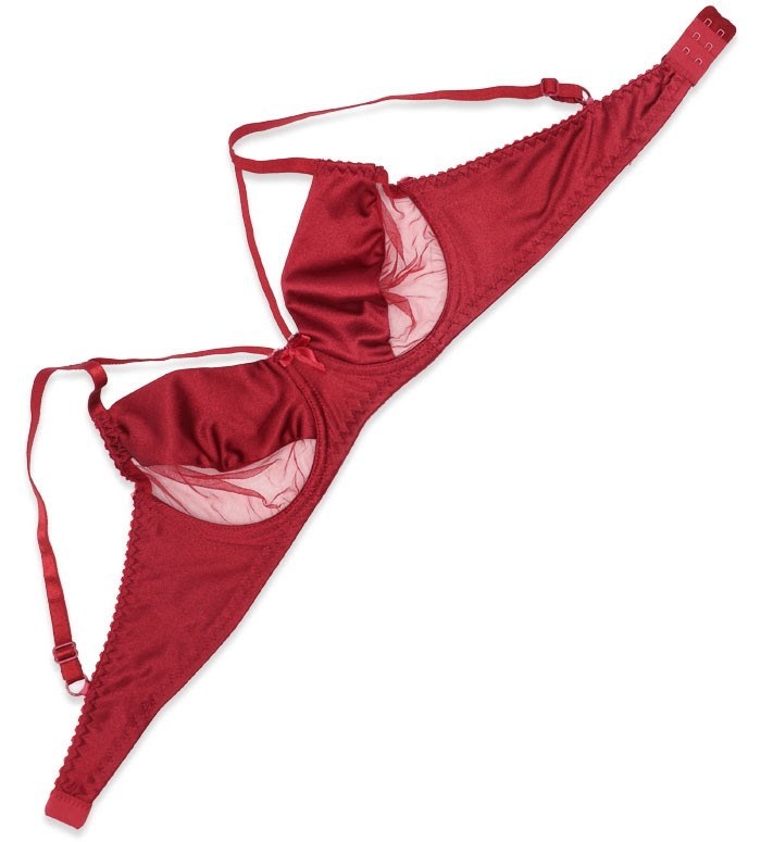 ست شورت و سوتین زنانه تور و پرلون فنردار هارنس دار TRT تیریتی کد 115 طرح ساده زرشکی - تصویر 5