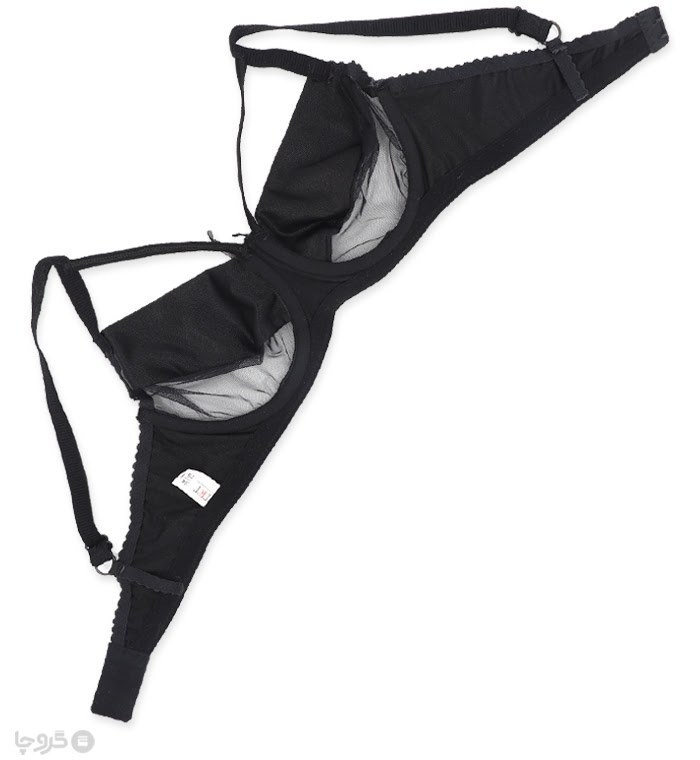 ست شورت و سوتین زنانه تور و پرلون فنردار هارنس دار TRT تیریتی کد 115 طرح ساده مشکی - تصویر 3