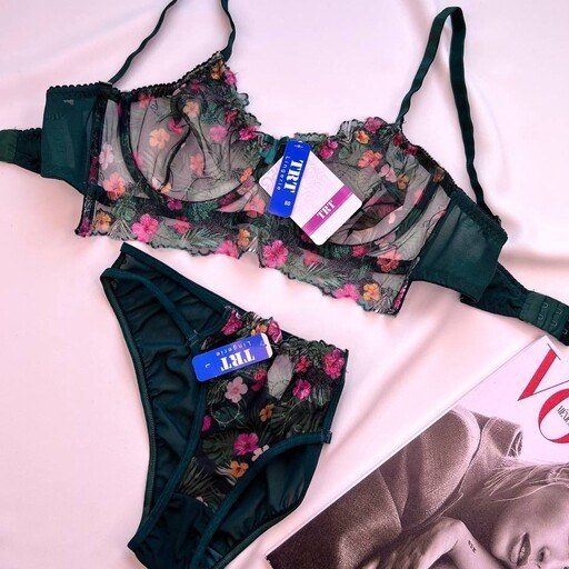 ست شورت و سوتین نیمه بلند TRT تیریتی کد 1166 طرح جنگلی شاین