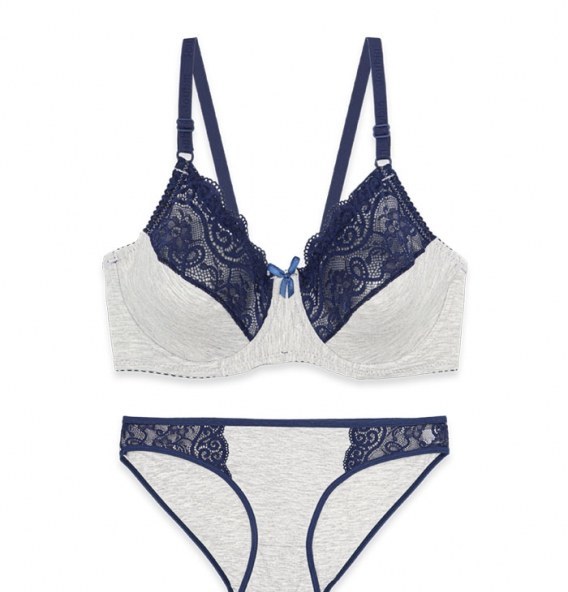 ست شورت و سوتین فنردار ژوبین کد 1088 رنگ طوسی سرمه ای