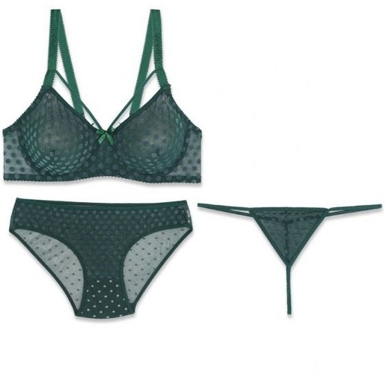 ست شورت و سوتین فنردار ژوبین کد 1368 طرح توپ توپی متوسط رنگ سبز