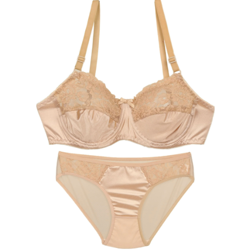 ست شورت و سوتین فنردار ژوبین کد 888 رنگ کرم