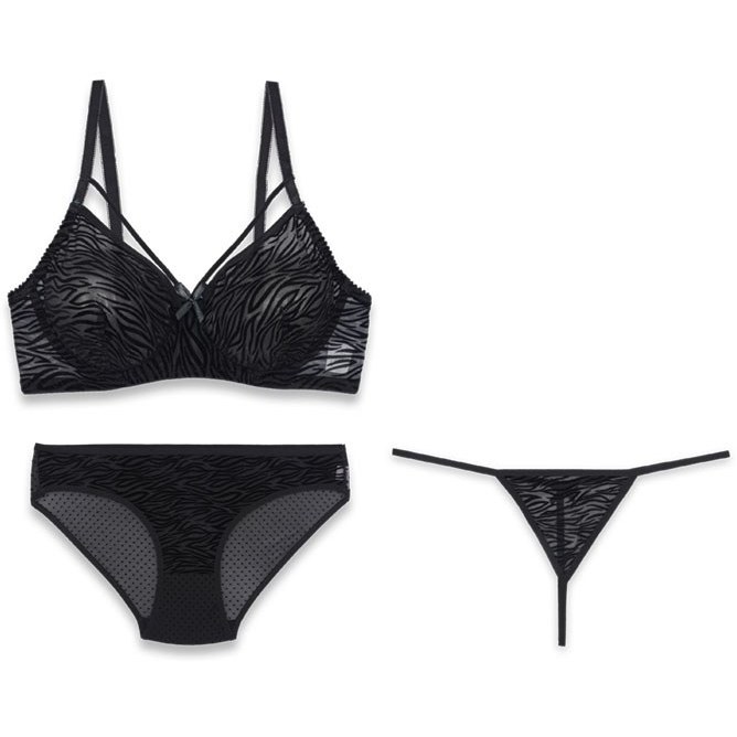 ست شورت و سوتین فنردار ژوبین کد 1368 طرح ببری رنگ مشکی