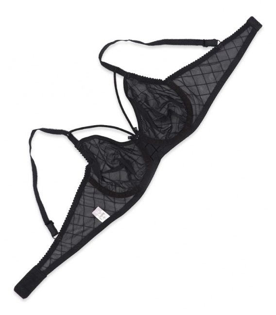 ست شورت و سوتین فنردار ژوبین کد 1368 طرح لوزی رنگ مشکی - تصویر 4