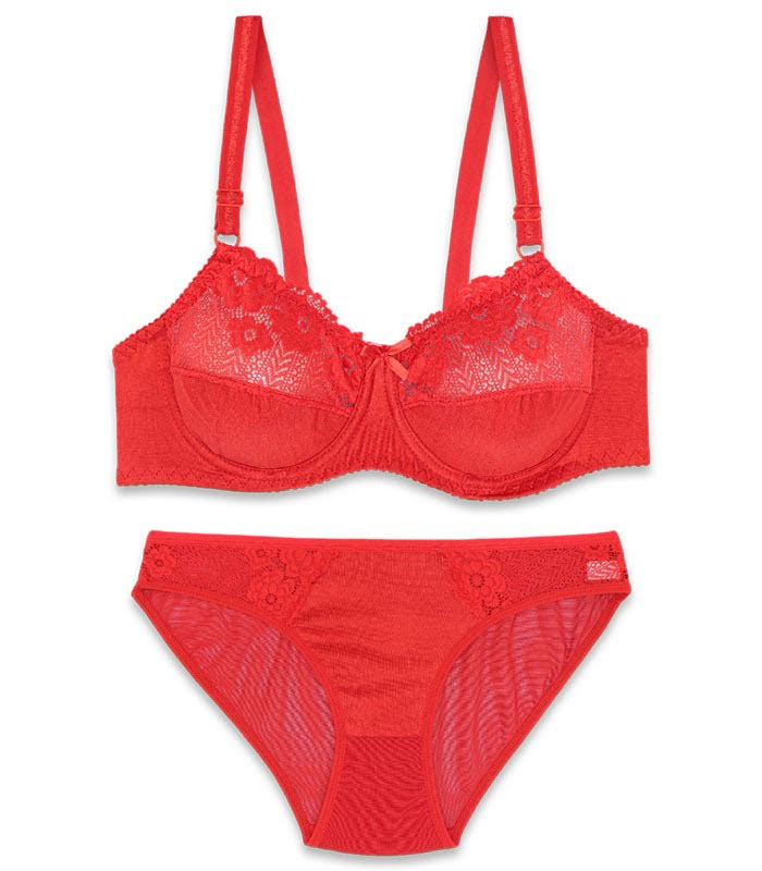 ست شورت و سوتین فنردار ژوبین کد 888 رنگ قرمز