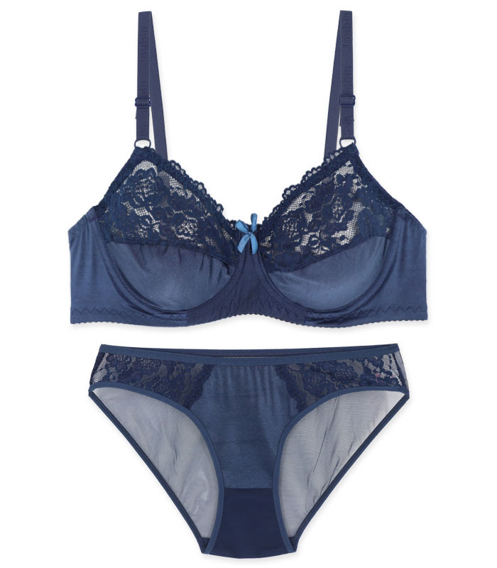 ست شورت و سوتین فنردار ژوبین کد 888 رنگ سرمه ای