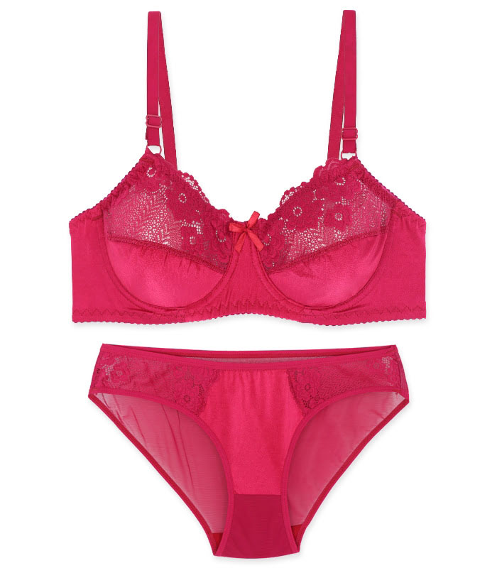 ست شورت و سوتین فنردار ژوبین کد 888 رنگ زرشکی