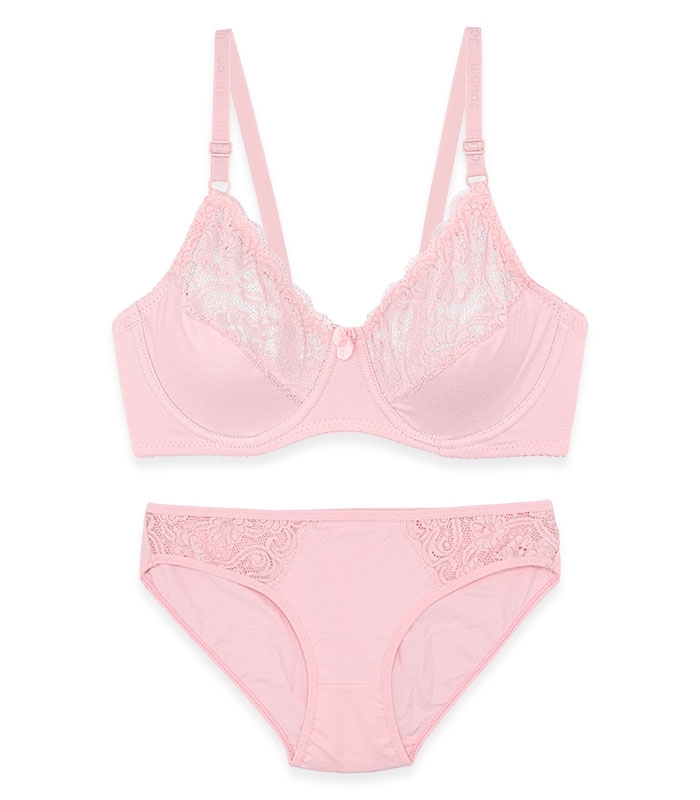 ست شورت و سوتین فنردار ژوبین کد 2088 رنگ صورتی