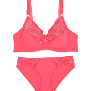 ست شورت و سوتین فنردار ژوبین کد 2088 رنگ گلبهی