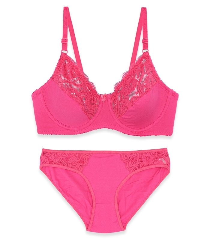 ست شورت و سوتین فنردار ژوبین کد 2088 رنگ سرخابی