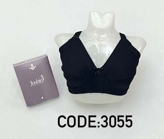 سوتین تک نخی بدون فنر ژوبین کد 3055 رنگ مشکی