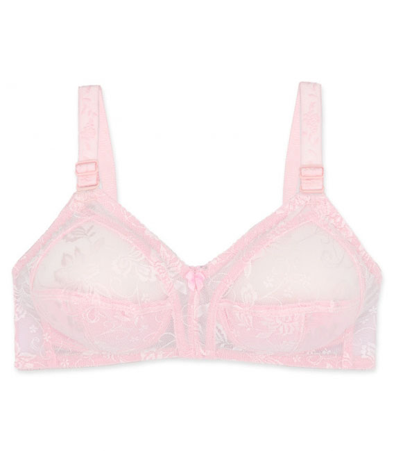 سوتین تک گیپور بدون فنر ژوبین کد 1022 رنگ صورتی