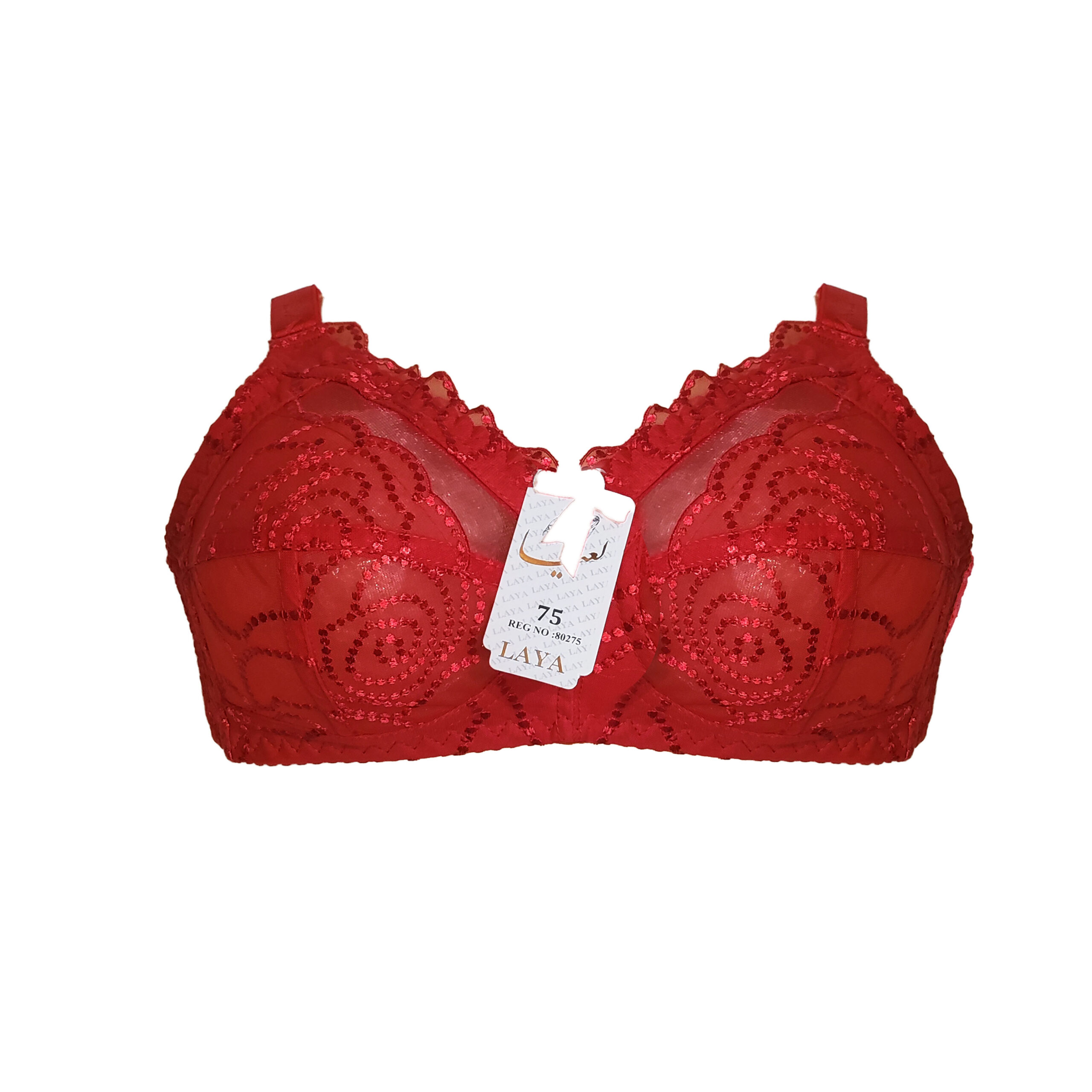 سوتین گیپور دور بسته بدون فنر لعیا کد 376 رنگ قرمز